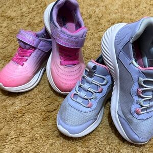 Size 11 Skechers Kids' Pink and Lavender Sneakers